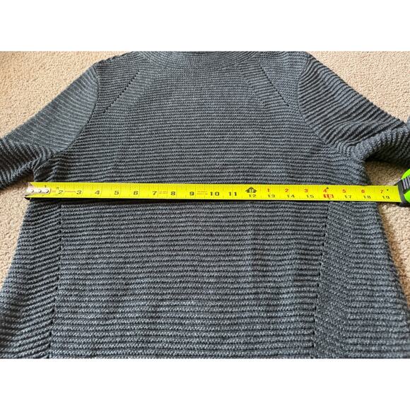 J Mclaughlin Sweater Ribbed Pullover Mock Neck Dark Gray Classic Preppy Womens L - Picture 5 of 6
